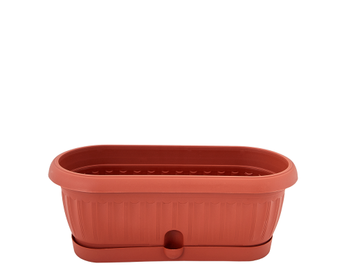 Flowerpot "Terra" with tray cactus 26,5x10,2cm (terracotta)