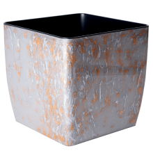 Вазон "Квадро" низький 22*22*21см. Stone (срібний опал)