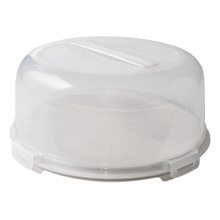 Сontainer for cakes round (white rose / transparent)