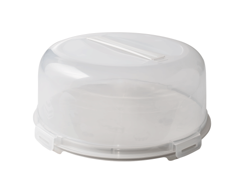 Сontainer for cakes round (white rose / transparent)