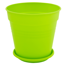 Flowerpot "Gloria" with tray 11x10,2cm (light green)