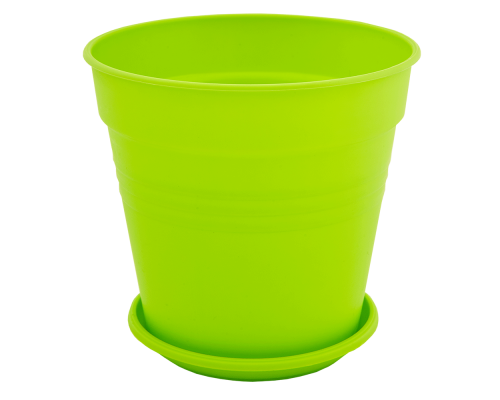 Flowerpot "Gloria" with tray 11x10,2cm (light green)