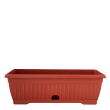 Flowerpot "Terra" with tray balcony 100x19cm (terracotta)