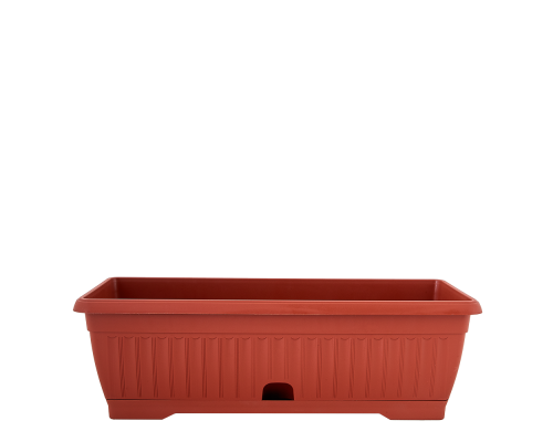 Flowerpot "Terra" with tray balcony 100x19cm (terracotta)