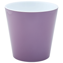 Flowerpot "Deco" with insert 13x12,5cm (violet / white)
