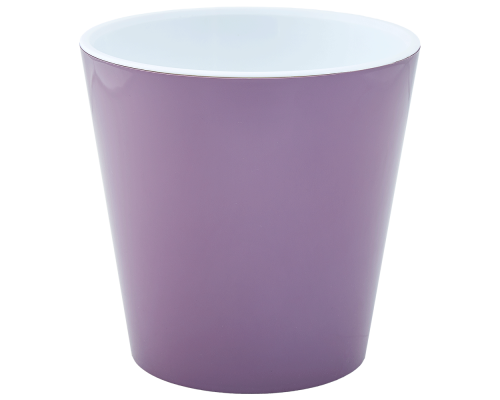 Flowerpot "Deco" with insert 13x12,5cm (violet / white)