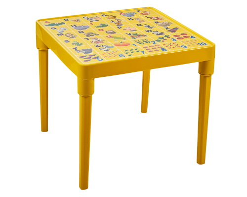 Children's table "English Alphabet" (dark yellow)