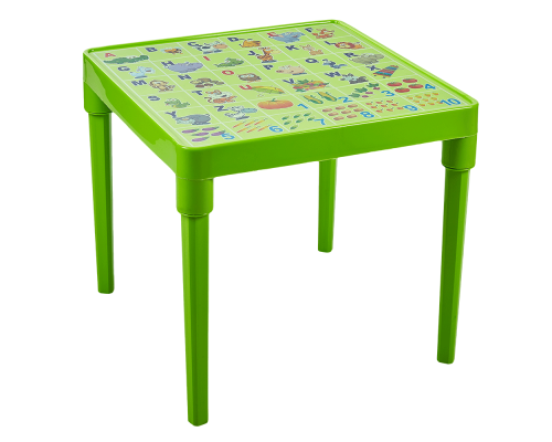 Children's table "English Alphabet" (olive)