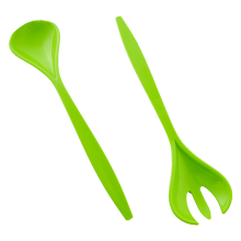 Fork and spoon for salad (olive)