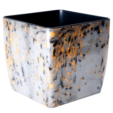 Вазон "Квадро" низький 22*22*21см. Stone (чорний агат)