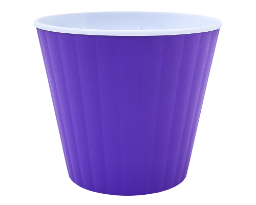 Flowerpot "Ibis" with insert 13,0x11,2cm (dark lilac / white)