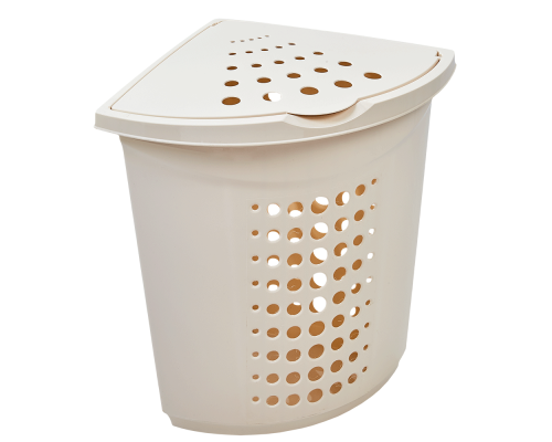 Laundry bin corner 45L (white rose)