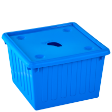 Storage box with lid 25L (light blue)