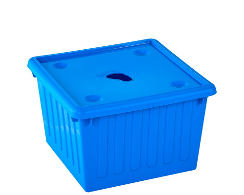 Storage box with lid 25L (light blue)