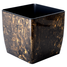 Вазон "Квадро" низький 16*16*15,5см. Stone (чорний агат)