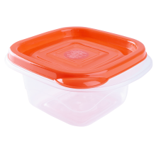 Food storage container "Omega" square 0,45L (transparent / orange)