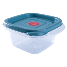 Food storage container "Omega" square 1L (transparent / gray blue)