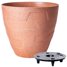 Flowerpot "Ceramo" with insert d19,5x17,5cm (caramel WOOD)