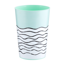 Glass with decor 0,4L (Lines, light green)