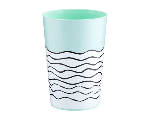 Glass with decor 0,4L (Lines, light green)