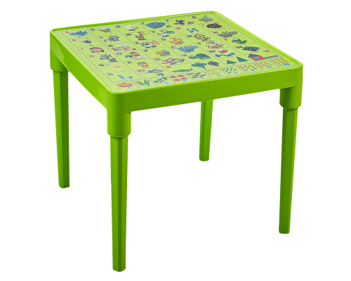 Children's table "Ukrainian Alphabet" (olive)