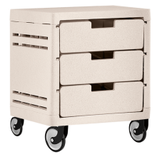 Chest of drawers on 3 drawers on wheels (beige)