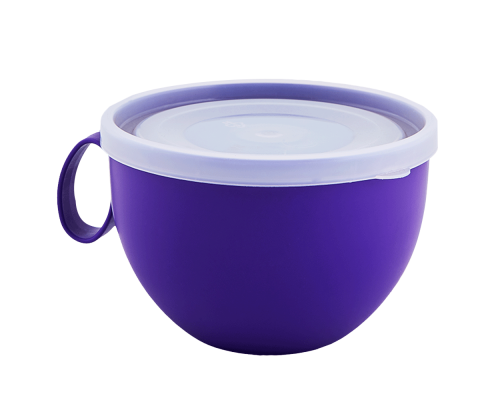 Cup with lid 0,5L (dark lilac / transparent)