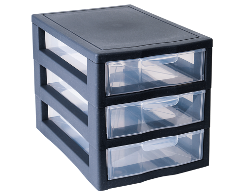 Universal organizer for 3 drawers (granite / transparent)