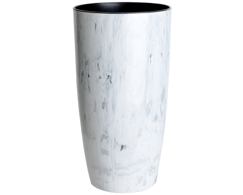 Вазон "Альфа" d16х30см. Stone (белый мрамор)