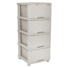 Chest "Rattan" on 4 drawers (white rose)