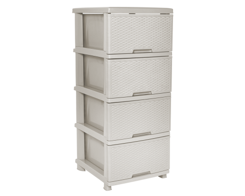 Chest "Rattan" on 4 drawers (white rose)