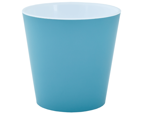 Flowerpot "Deco" with insert 16x15,5cm (gray blue / white)