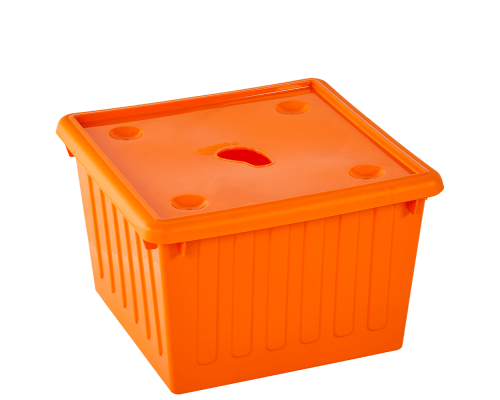 Storage box with lid 25L (light orange)