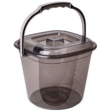 Pail "Smart" with lid 6L (brown transparent / cocoa)