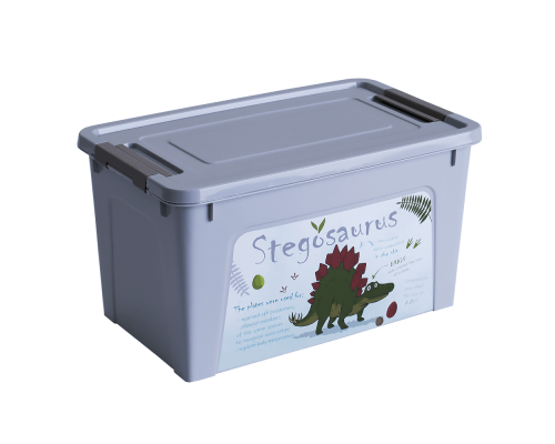 Container "Smart Box" with decor 3,5L (gray, Dinosaur)