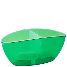 Flowerpot "Orchid" oval with insert 32x14cm (green transparent)