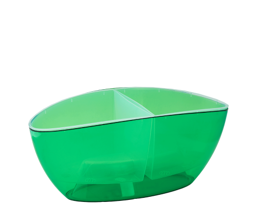 Flowerpot "Orchid" oval with insert 32x14cm (green transparent)