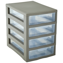 Universal organizer for 4 drawers (cocoa / transparent)