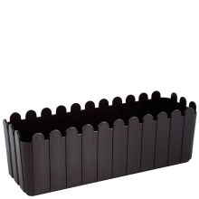 Flowerpot "Fence" balcony with insert 49x16,5cm (dark brown)
