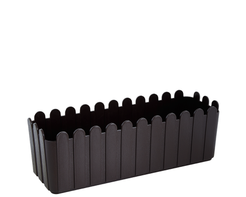 Flowerpot "Fence" balcony with insert 49x16,5cm (dark brown)