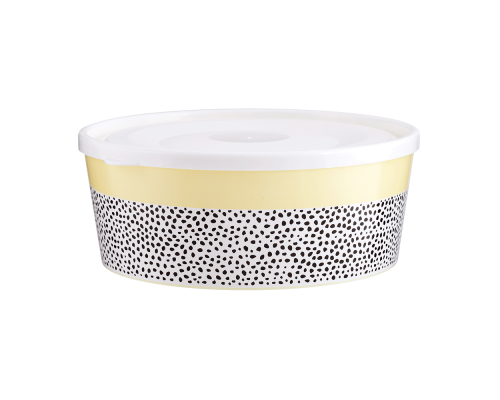 Bowl with lid with decor d17cm (Lines, yellow)