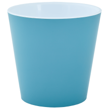 Flowerpot "Deco" with insert 13x12,5cm (gray blue / white)