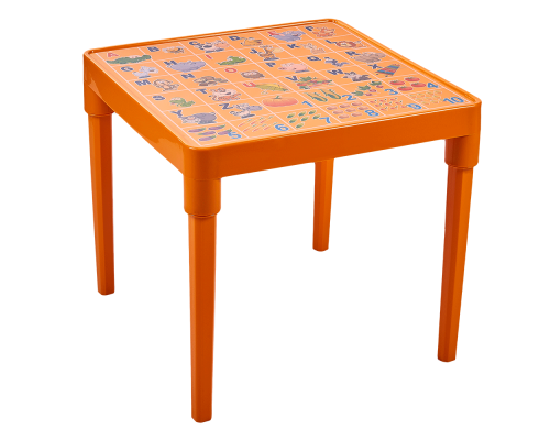 Children's table "English Alphabet" (light orange)