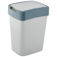 Garbage bin Euro 10L (white rose / gray blue)
