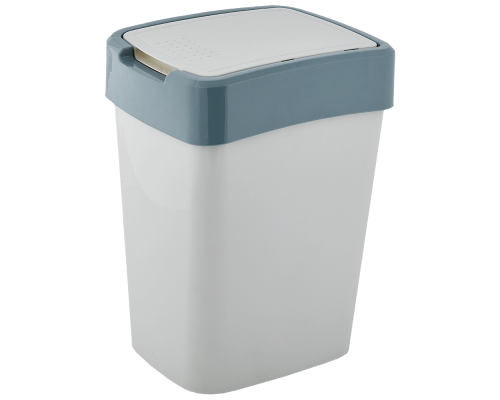 Garbage bin Euro 10L (white rose / gray blue)