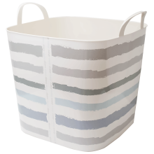 Basket "Practic" with decor (Lines light blue)