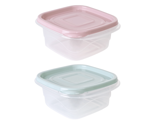 Food storage container "Omega" square 0,45L (mix)