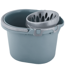 Pail for cleaning 15L with wringer (gray blue / gray)