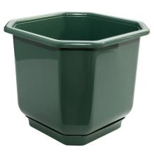 Flowerpot "Dama" with tray 16x16cm (green)