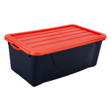 Storage box with lid 6L (black / orange)